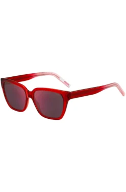 Red-acetate sunglasses with degradé temples