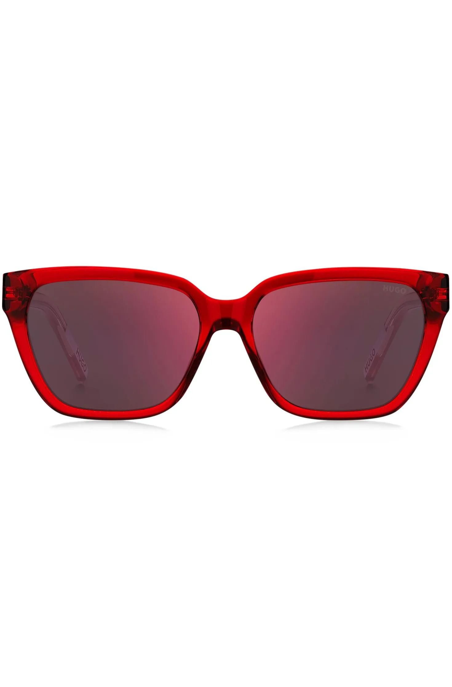 Red-acetate sunglasses with degradé temples
