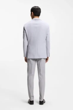 Regular-fit blazer in a herringbone cotton blend