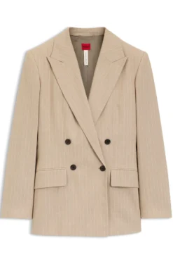 Regular-fit blazer in a pinstripe cotton blend