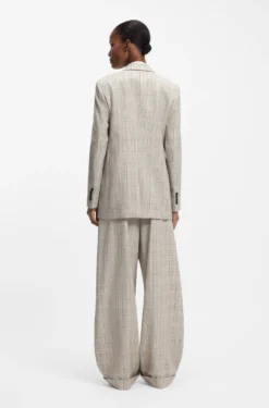 Regular-fit blazer in checked stretch wool