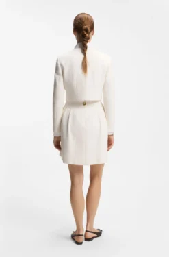 Regular-fit blazer in cotton-blend bouclé