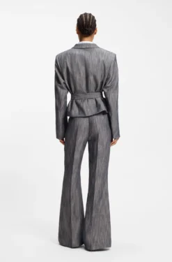 Regular-fit blazer in melange denim