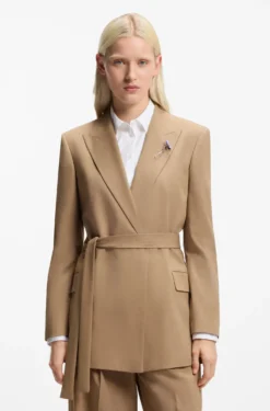 Regular-fit blazer in stretch melange fabric