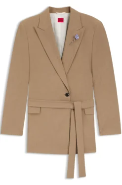Regular-fit blazer in stretch melange fabric