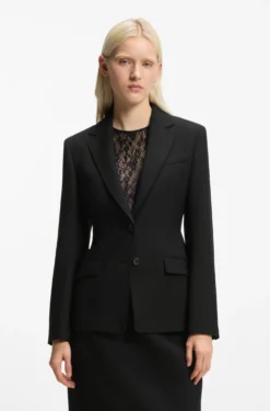 Regular-fit blazer in stretch twill