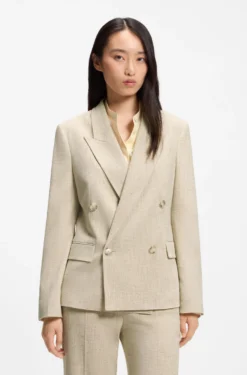 Regular-fit blazer in textured slub fabric