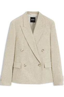 Regular-fit blazer in textured slub fabric