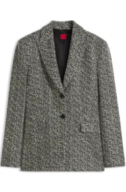 Regular-fit blazer with herringbone pattern