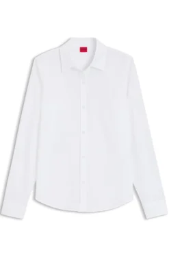 Regular-fit blouse in cotton poplin