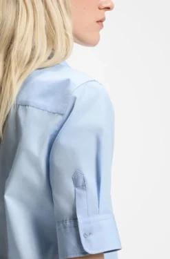 Regular-fit blouse in lightweight cotton canvas