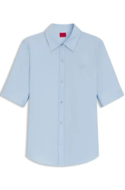 Regular-fit blouse in lightweight cotton canvas