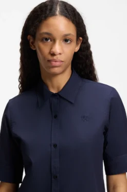 Regular-fit blouse in lightweight cotton canvas