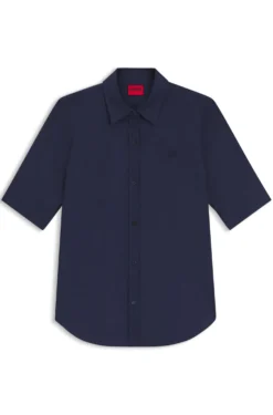 Regular-fit blouse in lightweight cotton canvas