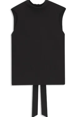 Regular-fit blouse in sandwashed silk with tie neck
