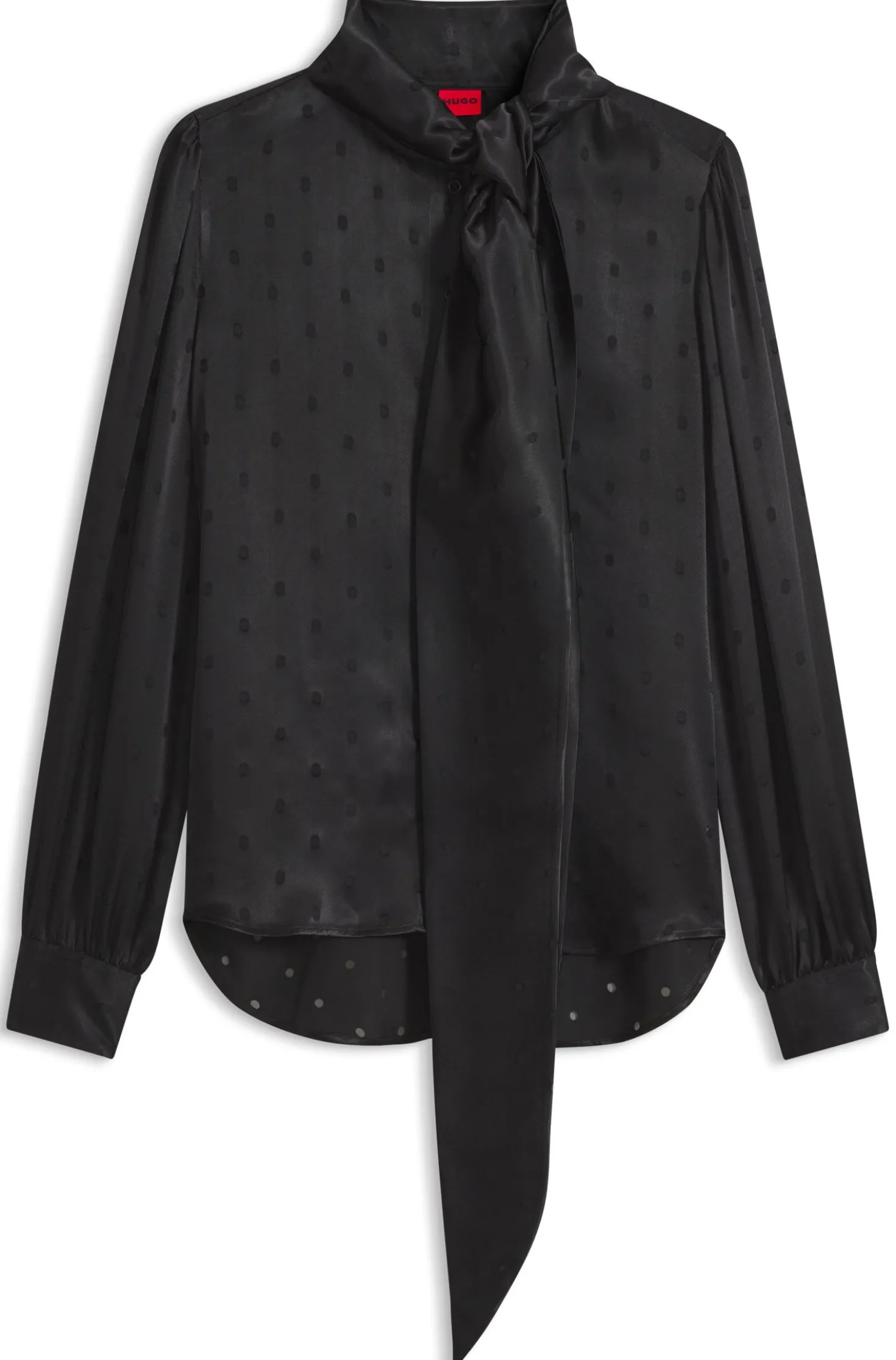 Regular-fit blouse in satin with burnout print