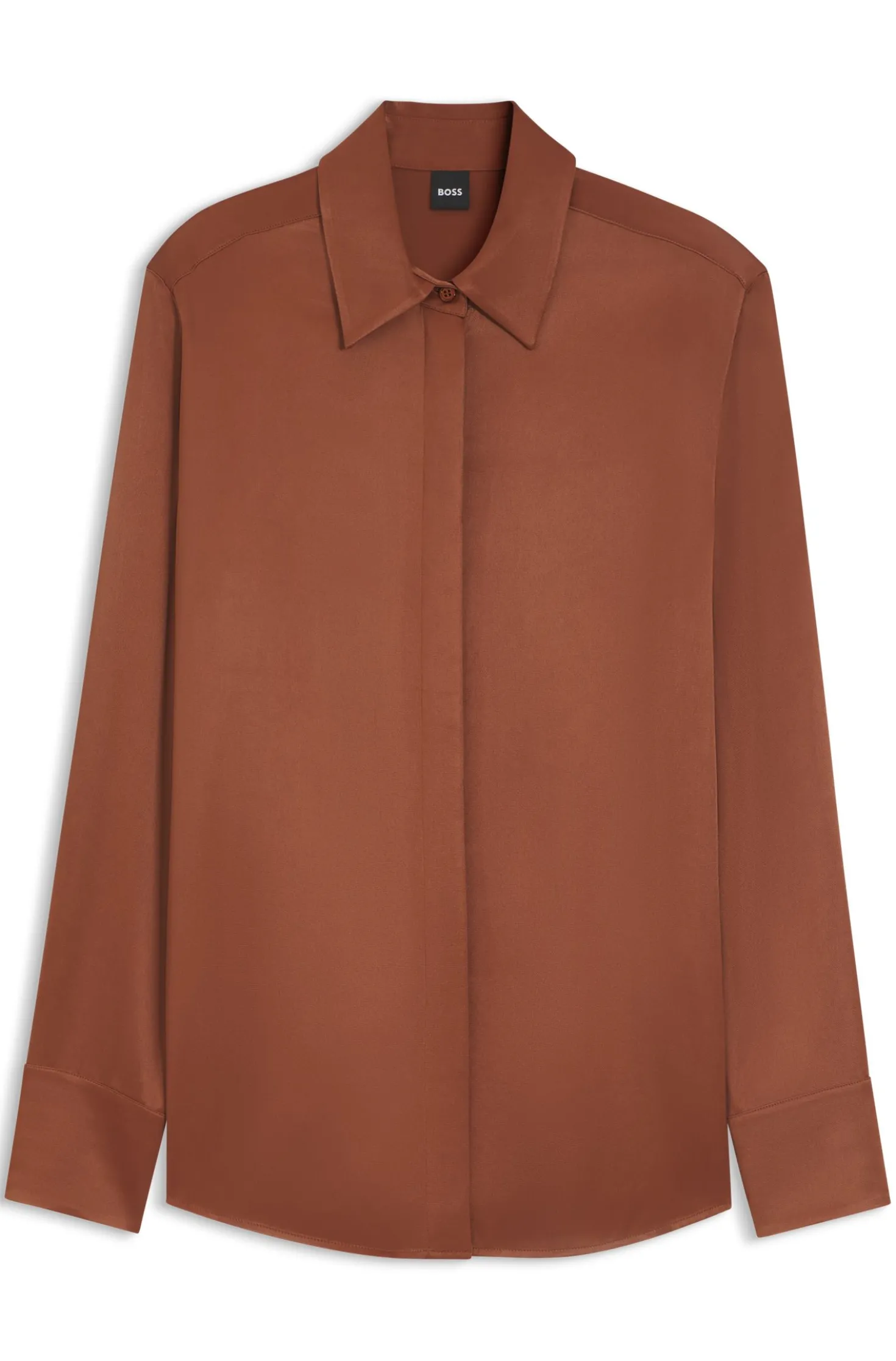 Regular-fit blouse in soft, shiny fabric