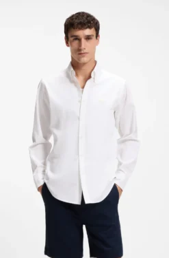Regular-fit button-down shirt in cotton twill