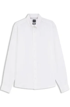 Regular-fit button-down shirt in linen