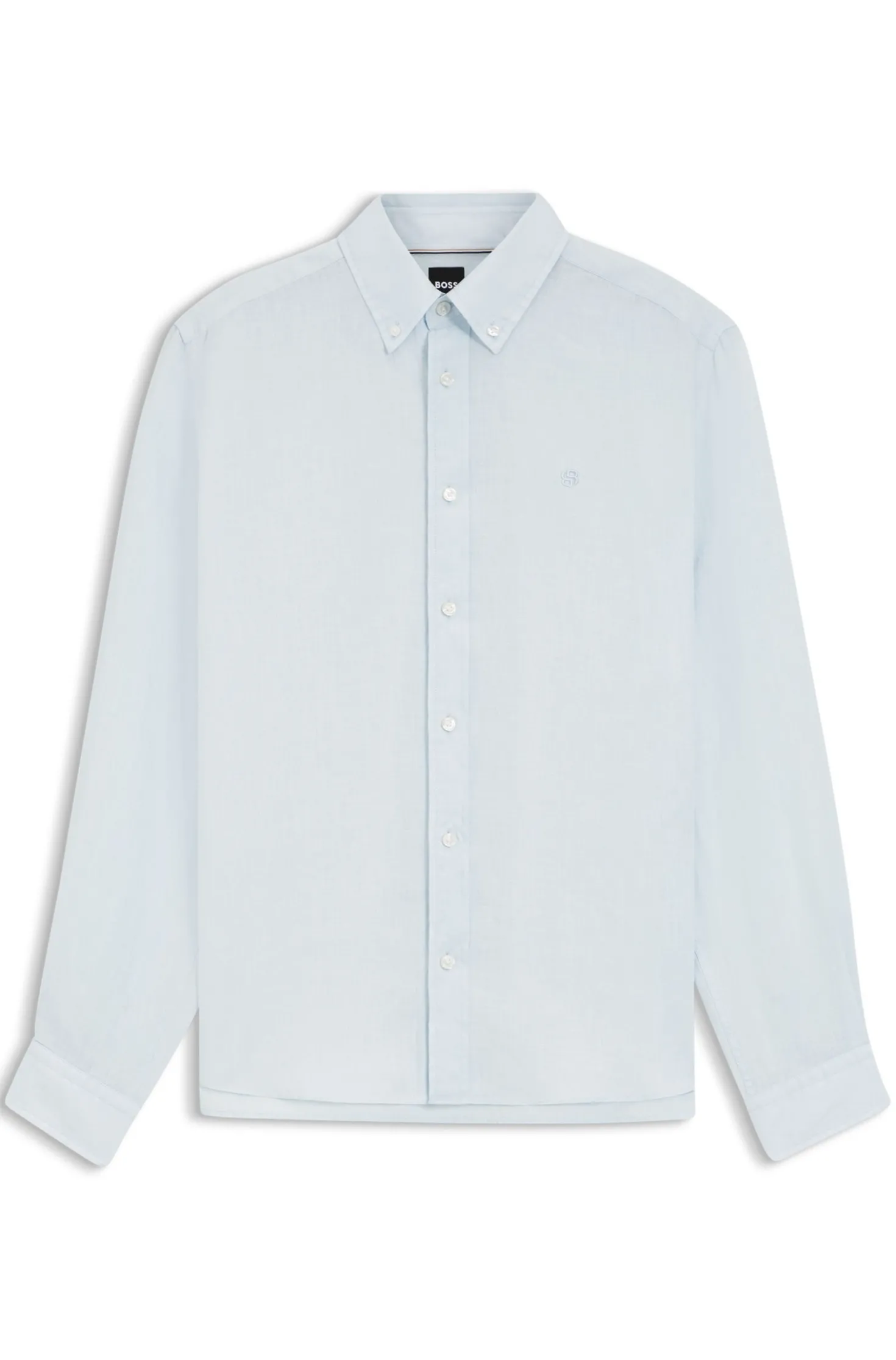 Regular-fit button-down shirt in linen