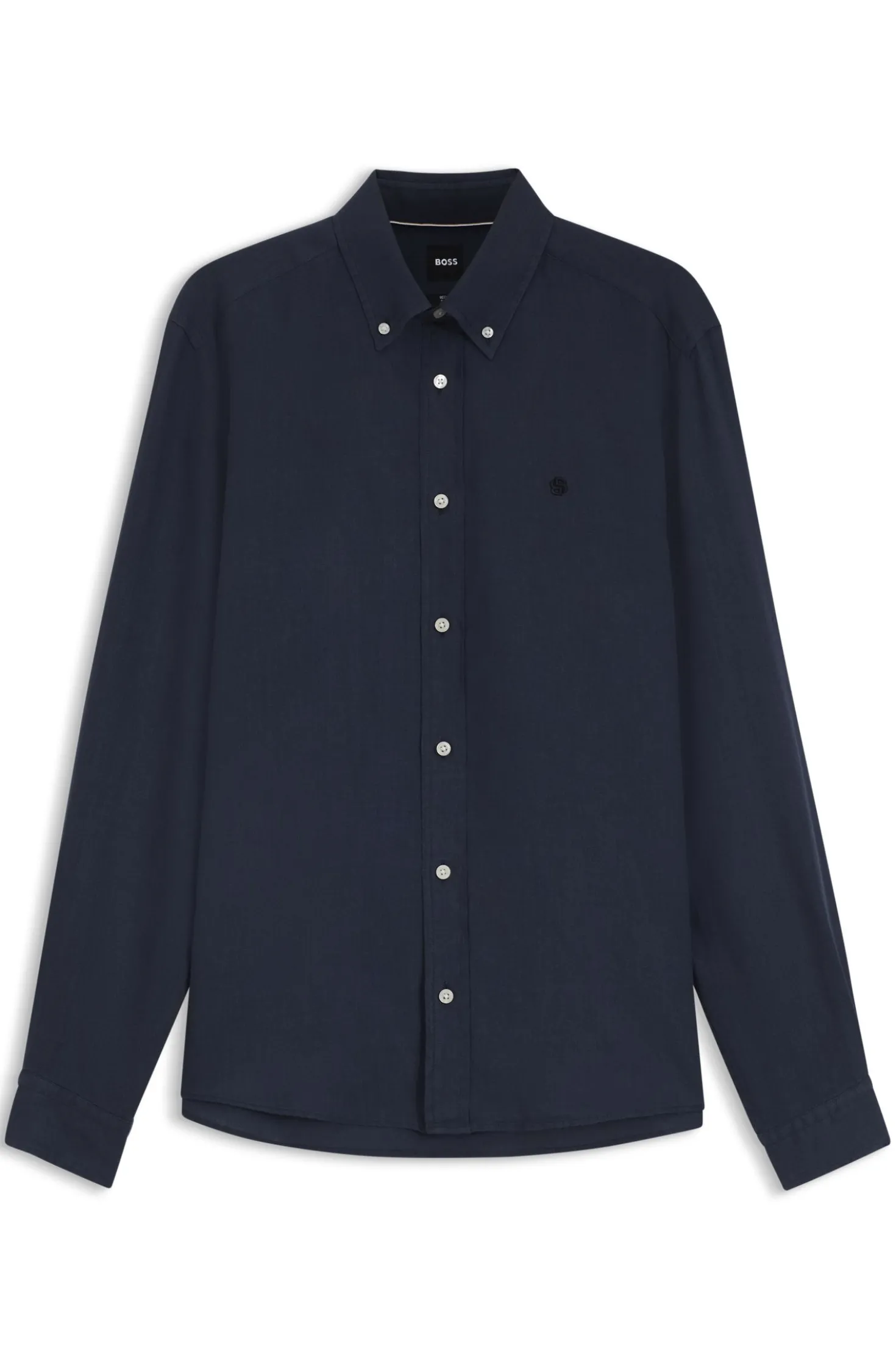 Regular-fit button-down shirt in linen