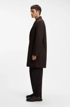 Regular-fit coat in a virgin-wool blend