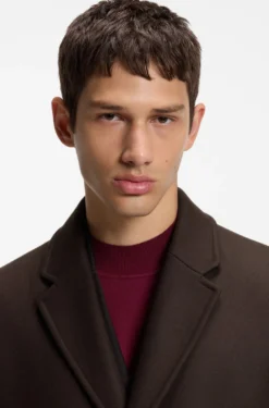 Regular-fit coat in a virgin-wool blend