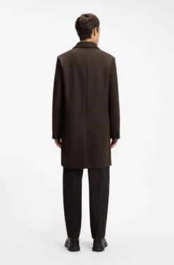 Regular-fit coat in a virgin-wool blend