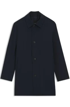 Regular-fit coat in patterned stretch fabric