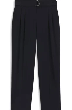 Regular-fit cropped trousers in crease-resistant crepe