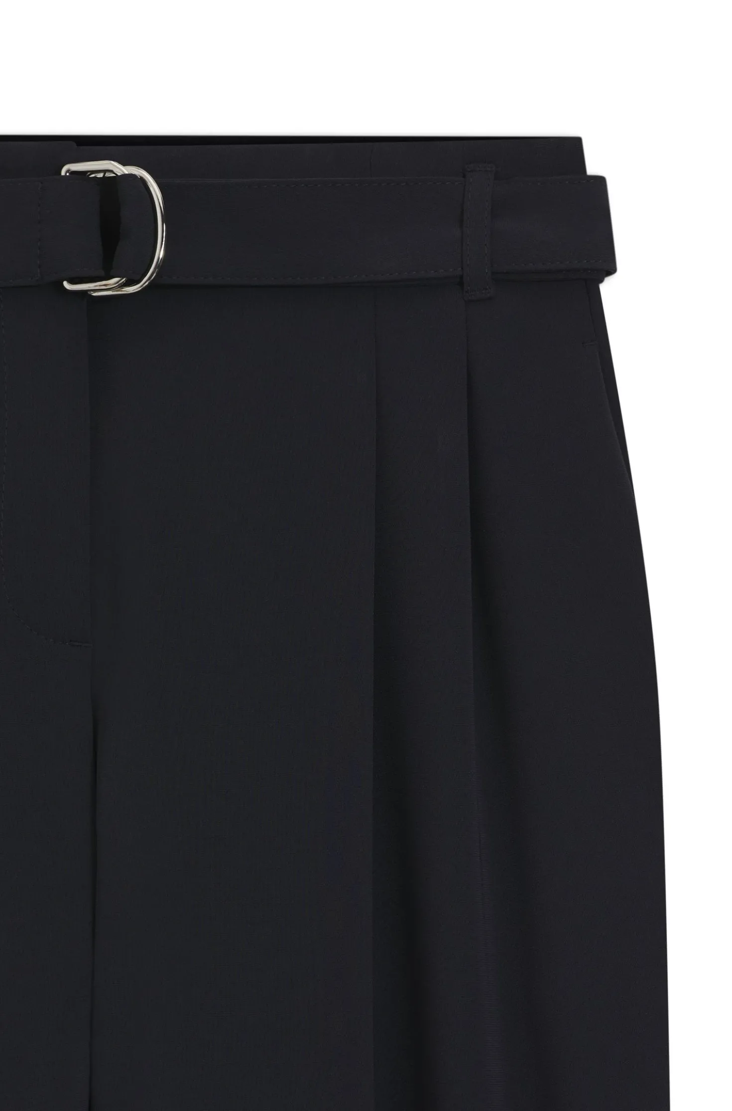 Regular-fit cropped trousers in crease-resistant crepe