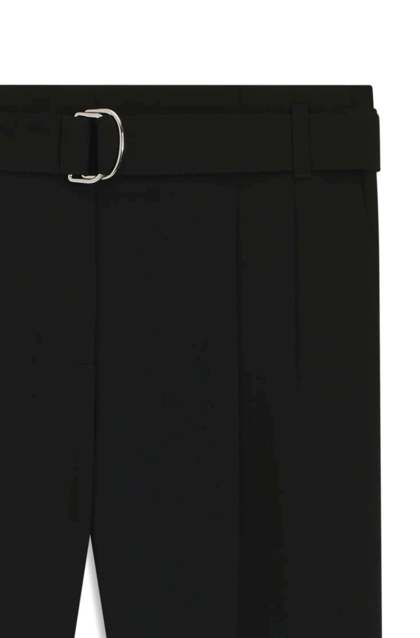 Regular-fit cropped trousers in crease-resistant crepe