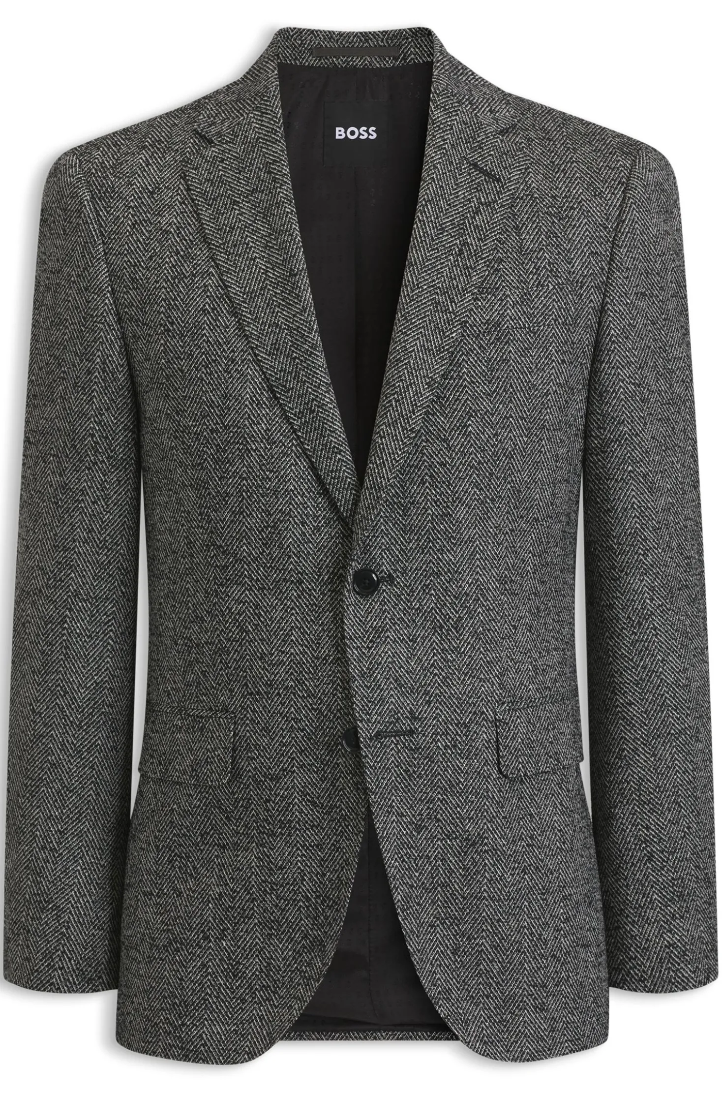 Regular-fit jacket in a herringbone wool blend