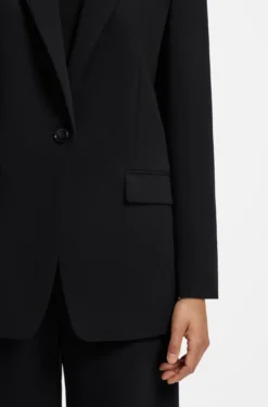 Regular-fit jacket in crease-resistant crepe
