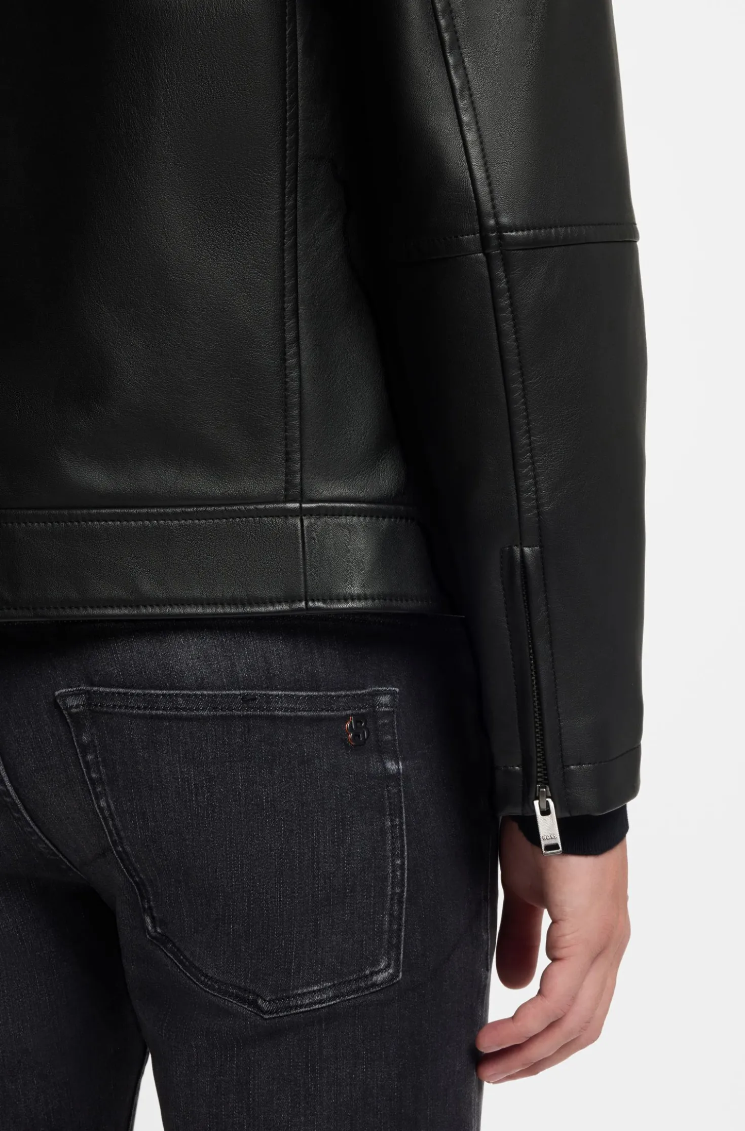 Regular-fit jacket in nappa leather