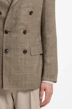 Regular-fit jacket in silk and virgin wool