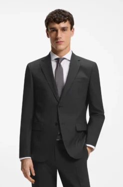 Regular-fit jacket in stretch wool