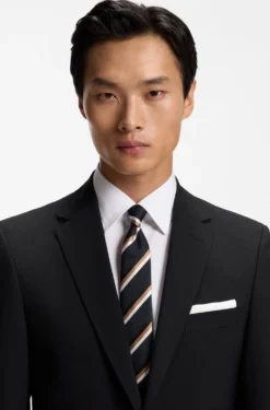 Regular-fit jacket in stretch wool