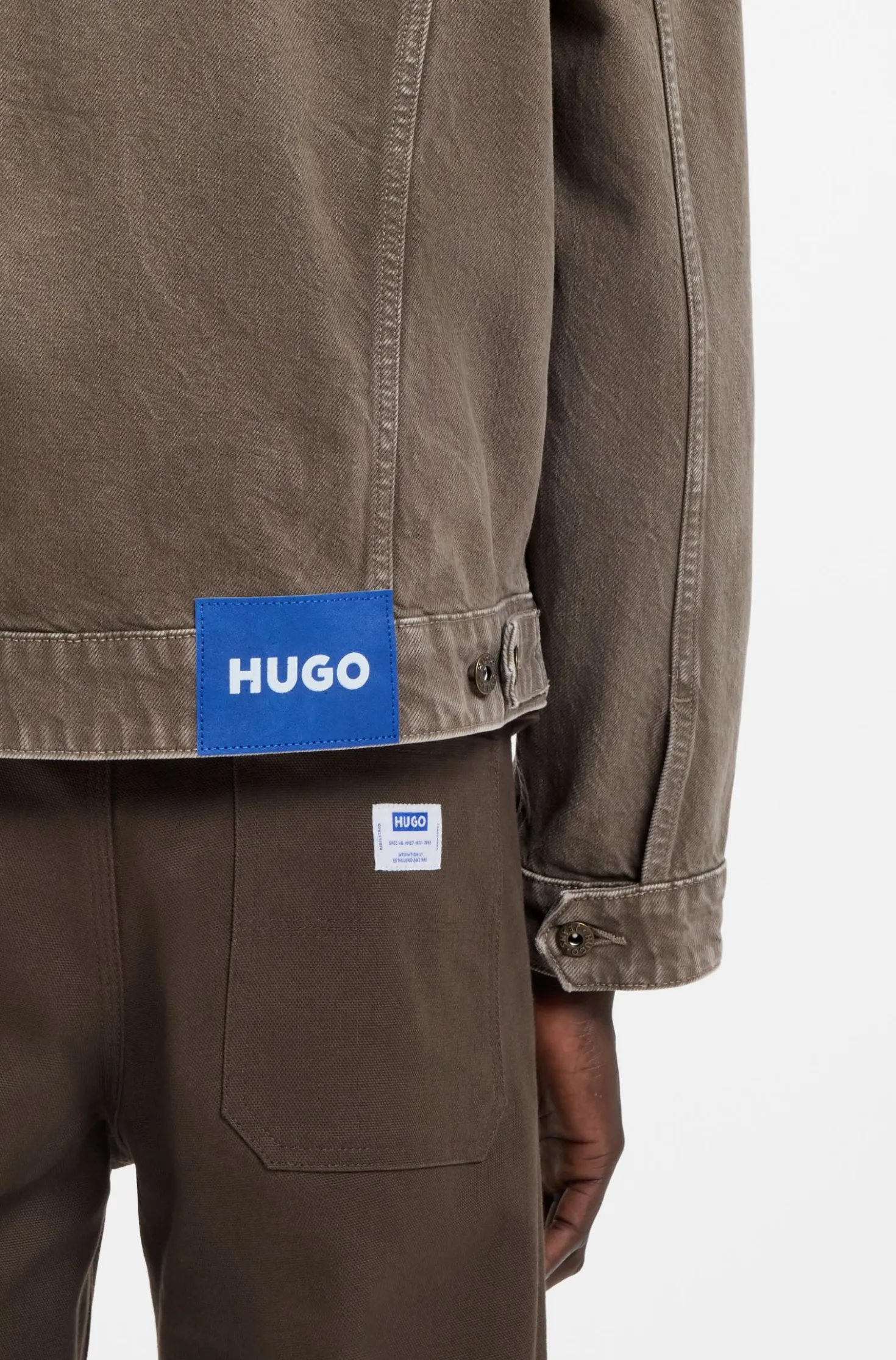 Regular-fit jacket in washed denim