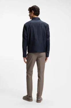Regular-fit jacket in water-repellent coated fabric