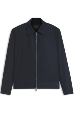 Regular-fit jacket in water-repellent coated fabric