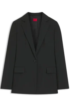 Regular-fit jacket with notch lapels