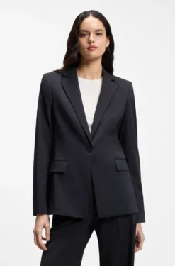 Regular-fit jacket with notch lapels
