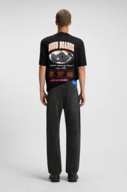 Regular-fit jeans in black washed denim