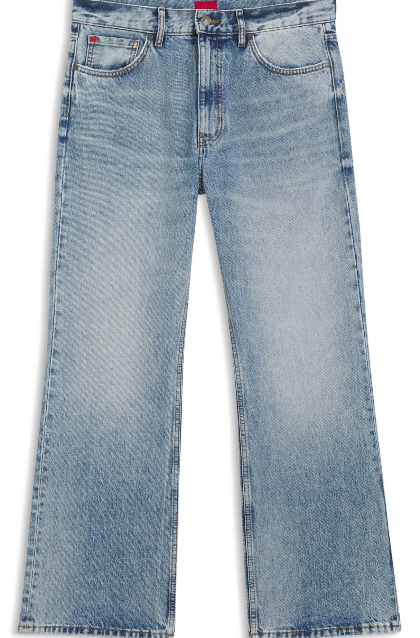 Regular-fit jeans in blue denim with flared leg