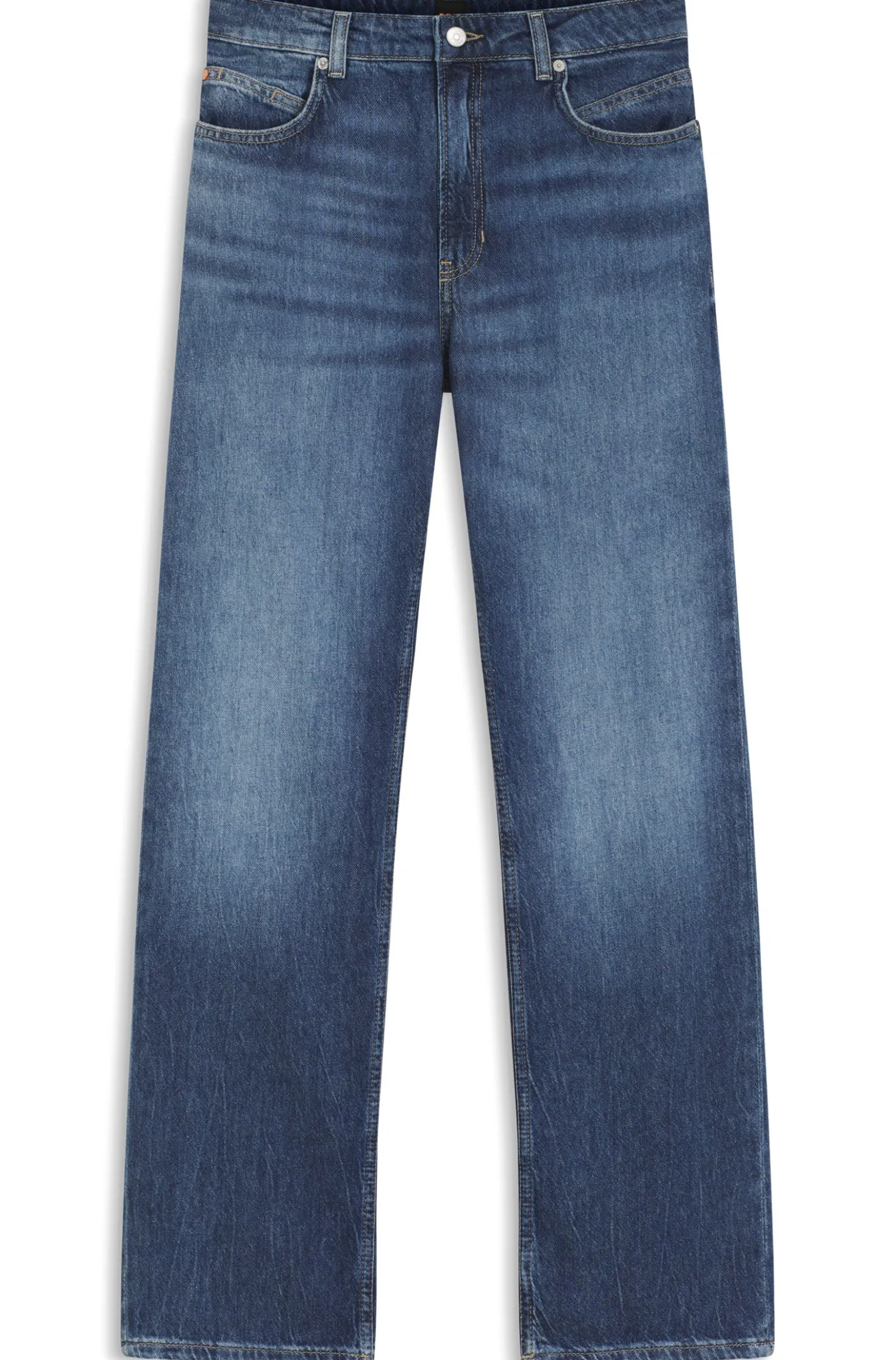 Regular-fit jeans in blue marbled denim