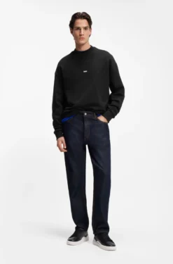 Regular-fit jeans in dark-blue denim