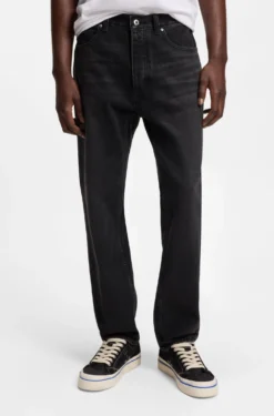 Regular-fit jeans in dark-grey denim