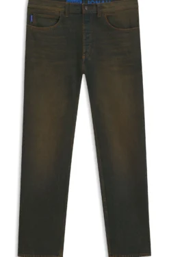 Regular-fit jeans in green-cast rigid denim