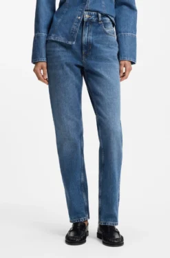 Regular-fit jeans in mid-dark peachy-soft denim